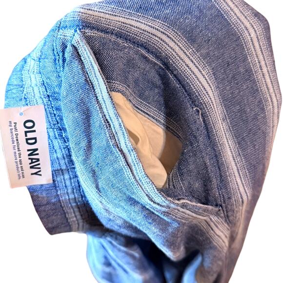 NWT Old Navy Womens High-Waisted Linen-Blend Wide-Leg Pants Striped BOHO Size M - Picture 5 of 8